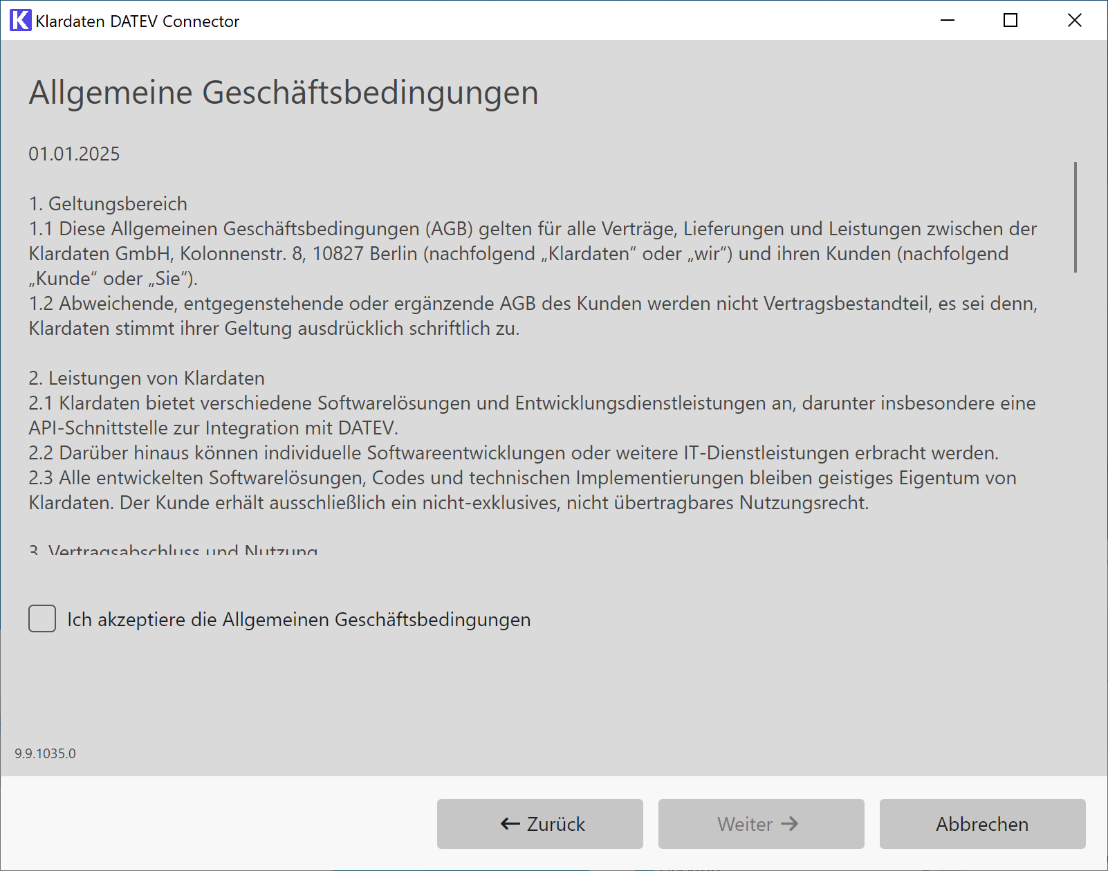 AGB im Installer